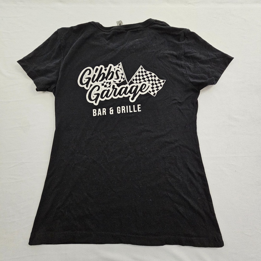 Gibbs Garage Bar & Grille Black Short Sleeve Cotton Blend T-Shirt Women's L